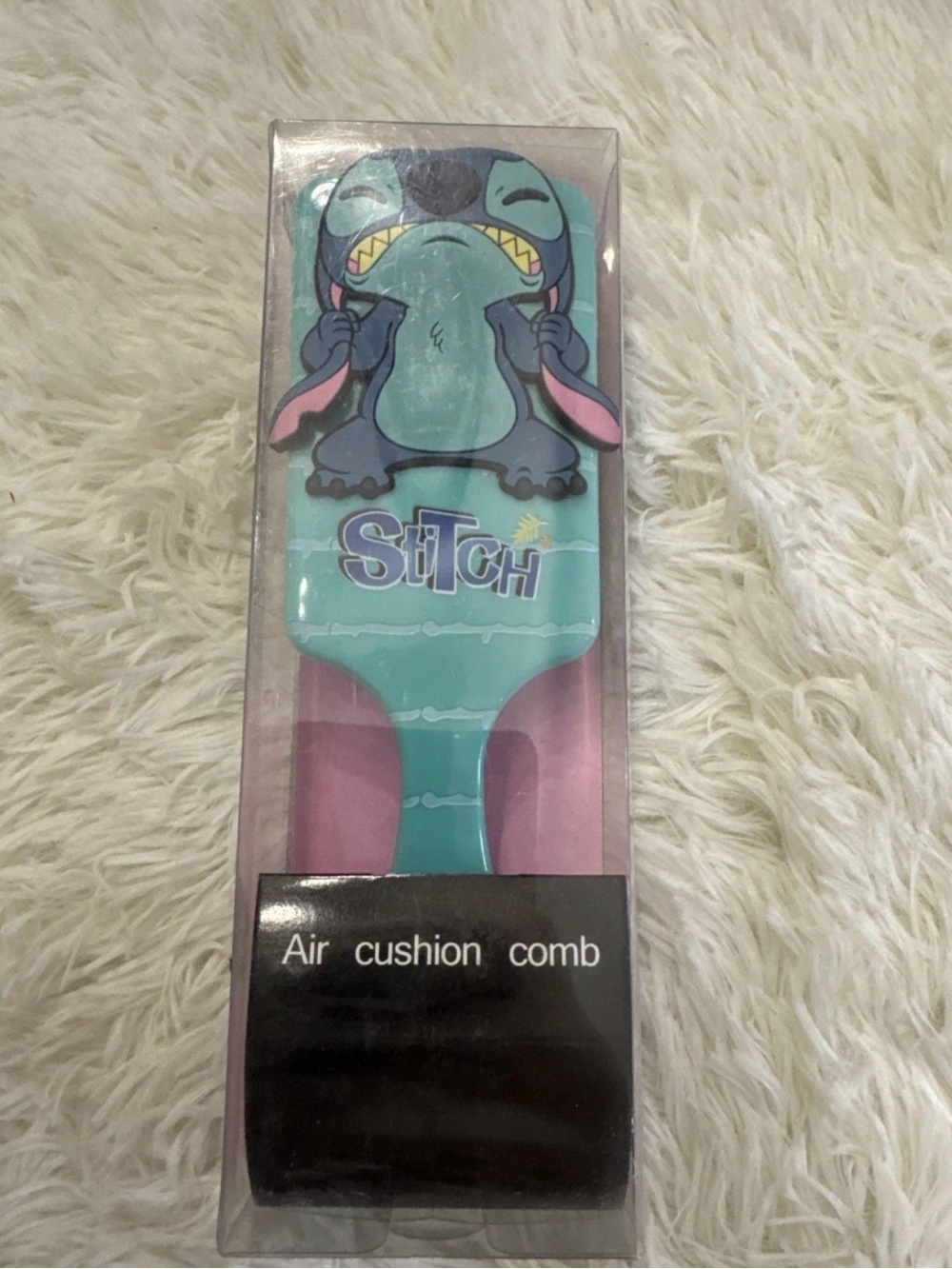Stitch Air Cushion Hair Brush - Teal/Pink